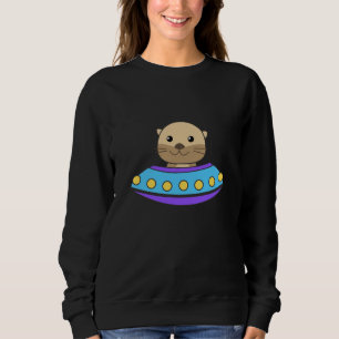 Otter Universe UFO im Weltraum Sweatshirt