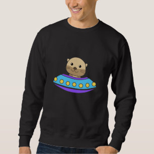 Otter Universe UFO im Weltraum Sweatshirt