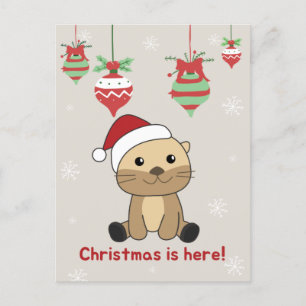 Otter Weihnachten Schnee Winter Tiere Otter Feiert