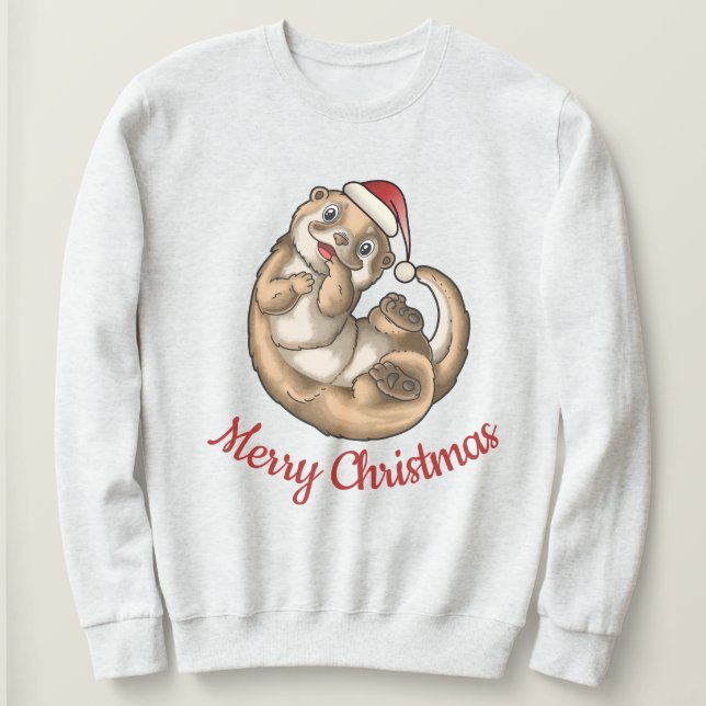 Otter Weihnachten T - Shirt (Design vorne)