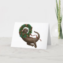 Otter Weihnachts-Wreath-Weihnachtskarte