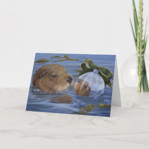 Otter-Weihnachtsfeiertags-Karte Feiertagskarte