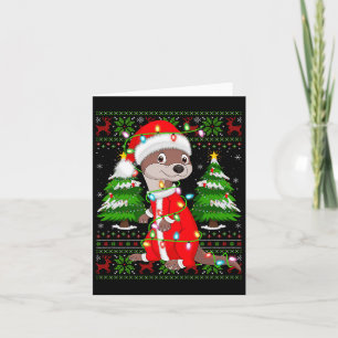 Otter Weihnachtslichter Santa Kostüm hässlicher Xm Karte