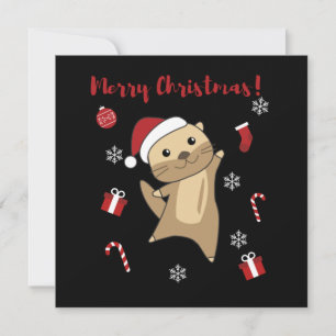 Otter Weihnachtsschnee Wintertiere Otter Einladung