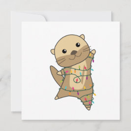 Otter Weihnachtsschnee Wintertiere Otter Einladung