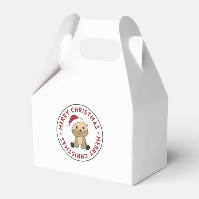 Otter Weihnachtsschnee Wintertiere Otter Geschenkschachtel (Vorderseite)