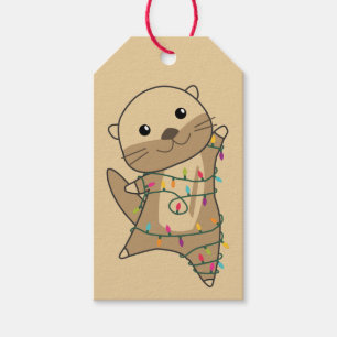 Otter Weihnachtsschnee Wintertiere Otter Geschenkt Geschenkanhänger