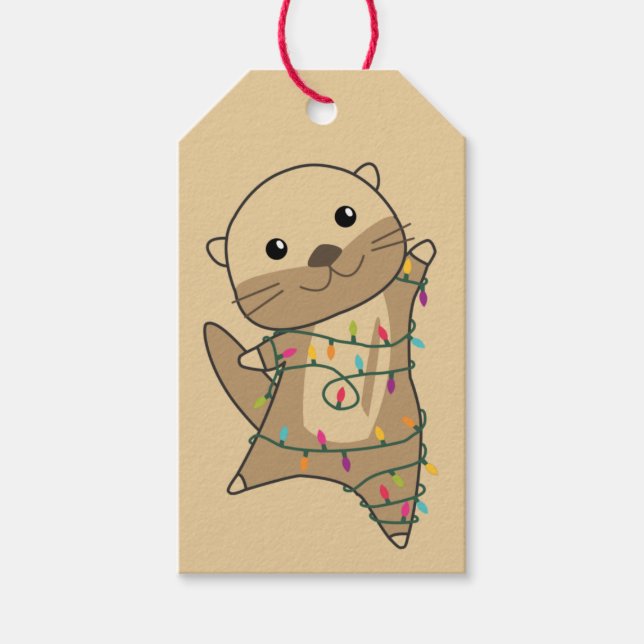 Otter Weihnachtsschnee Wintertiere Otter Geschenkt Geschenkanhänger (Vorderseite)