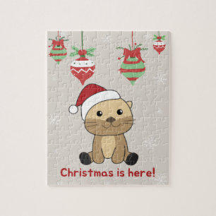 Otter Weihnachtsschnee Wintertiere Otter Jigsaw P Puzzle