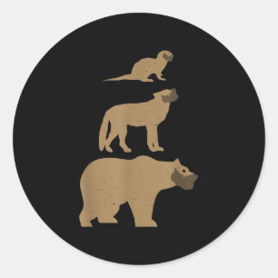 Otter Wolf Bear Homoslang  Funny Gift Runder Aufkleber