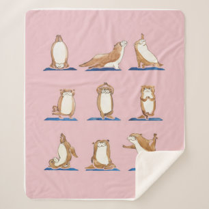 Otter Yoga Watercolor Sherpadecke