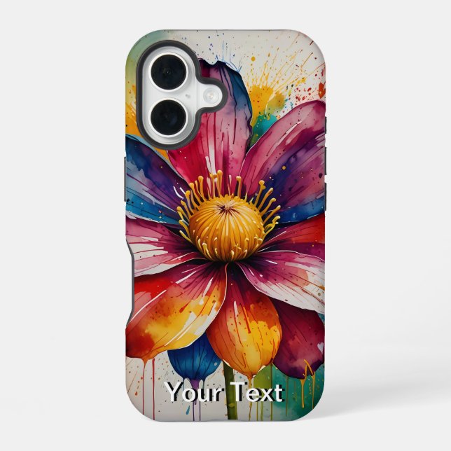 OtterBox Flower Watercolour  iPhone 16 Hülle (Rückseite)