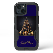 OtterBox iPhone 13 Case – Xmas  Navy Blue & Gold
