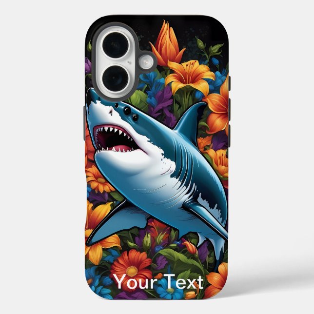 OtterBox Shark Blume Wasserfarbe Case-Mate iPhone Hülle (Rückseite)