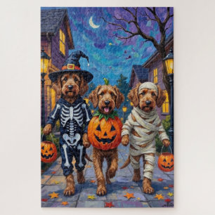 Otterhound beim Süßigkeitenbetteln in Halloween-Ko Puzzle