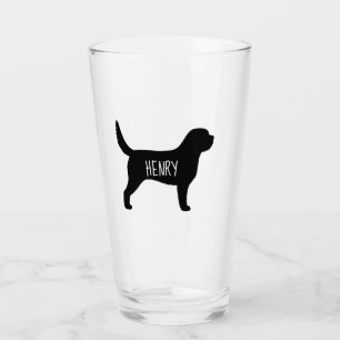 Otterhound Hunde Silhouette Trinkglas Glas