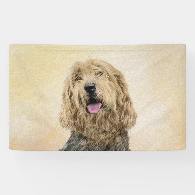 Otterhound-Malerei - Niedliche Original Hunde-Kuns Banner (Horizontal)
