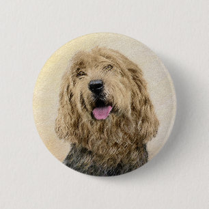 Otterhound-Malerei - Niedliche Original Hunde-Kuns Button
