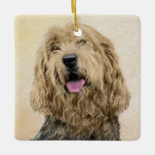 Otterhound-Malerei - Niedliche Original Hunde-Kuns Keramikornament