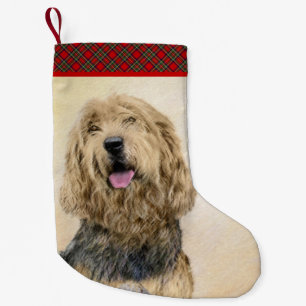 Otterhound-Malerei - Niedliche Original Hunde-Kuns Kleiner Weihnachtsstrumpf