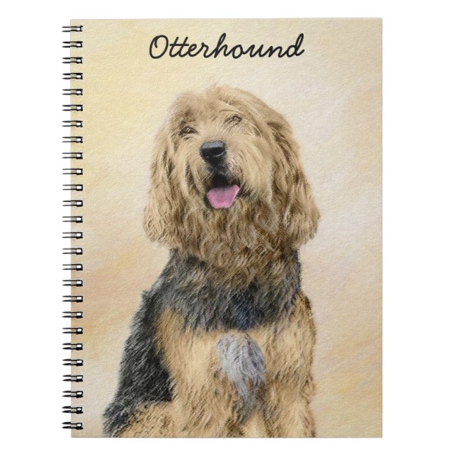 Otterhound-Malerei - Niedliche Original Hunde-Kuns Notizblock (Vorderseite)