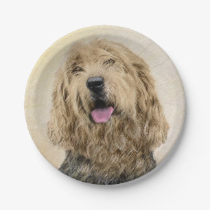 Otterhound-Malerei - Niedliche Original Hunde-Kuns Pappteller