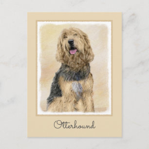 Otterhound-Malerei - Niedliche Original Hunde-Kuns Postkarte