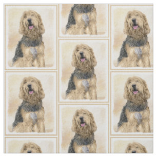 Otterhound-Malerei - Niedliche Original Hunde-Kuns Stoff