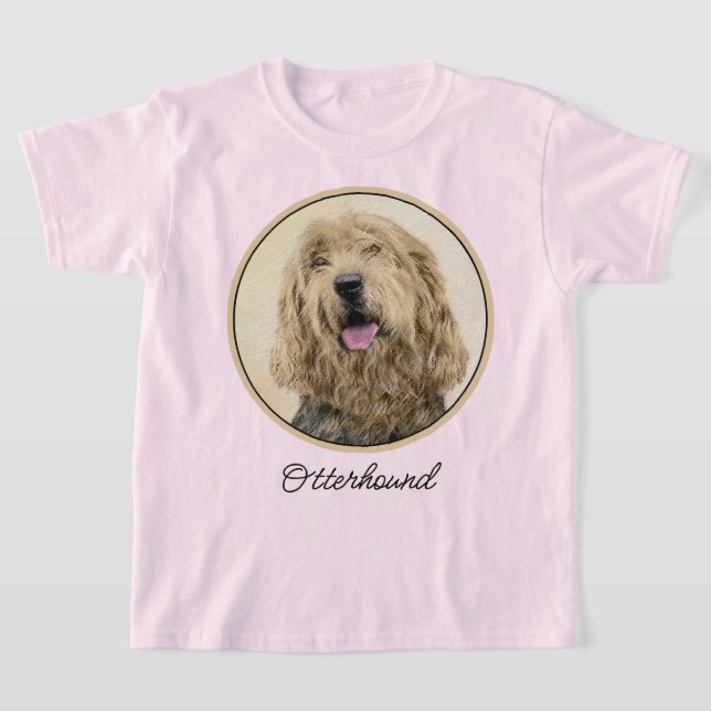 Otterhound-Malerei - Niedliche Original Hunde-Kuns T-Shirt (Ablage )
