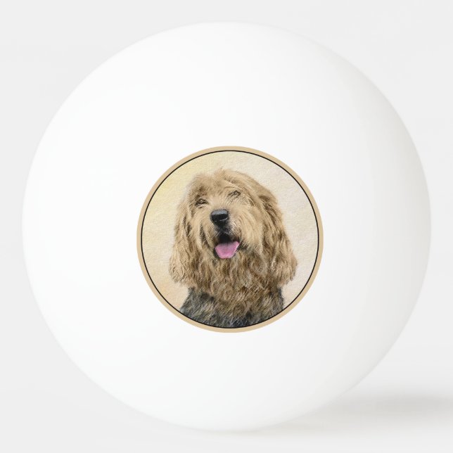 Otterhound-Malerei - Niedliche Original Hunde-Kuns Tischtennisball (Vorderseite)