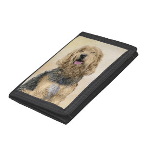 Otterhound-Malerei - Niedliche Original Hunde-Kuns Tri-fold Geldbeutel