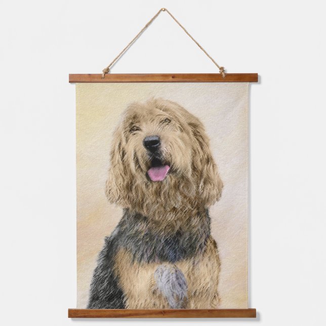 Otterhound-Malerei - Niedliche Original Hunde-Kuns Wandteppich Mit Holzrahmen (Vorderseite)