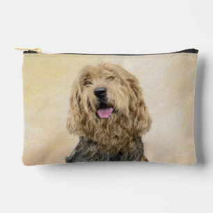 Otterhound Malerei Schwarz und Tan Original Hunde  Zubehörtasche