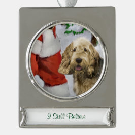 Otterhound Personalisiert Weihnachten Banner-Ornament Silber