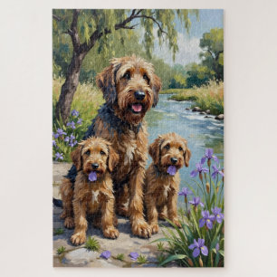 Otterhound Riverside Iris Kunst Puzzle