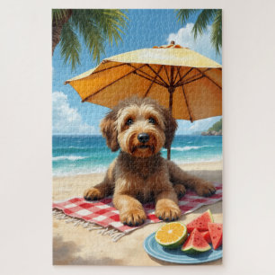 Otterhound Strand Entspannungsszene Puzzle
