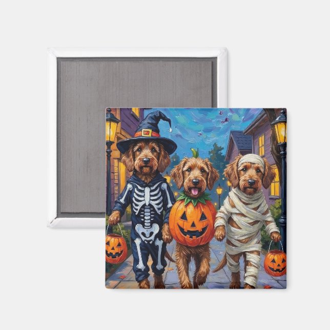 Otterhound Trick-oder-Treating in Halloween-Kostüm Magnet (Vorderseite/Rückseite)