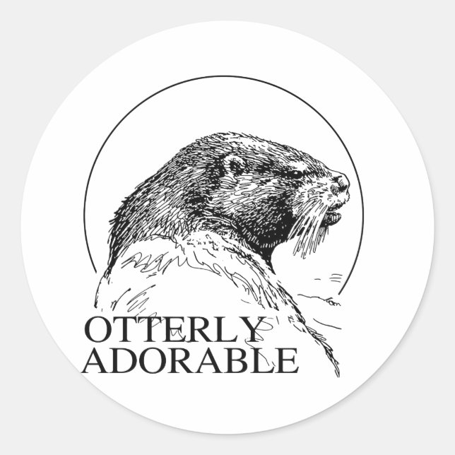 OTTERLY ADORABLE RUNDER AUFKLEBER (Vorderseite)