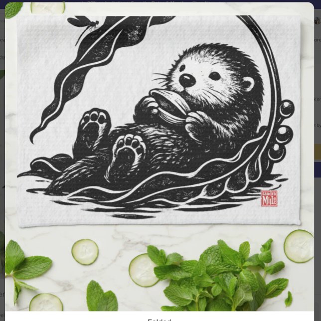 OTTERLY CONTENT • StillWood • Seeotter Geschirrtuch (Von Creator hochgeladen)