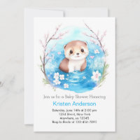 Otter's Blissful Watercolor Oase Boy Baby Shower