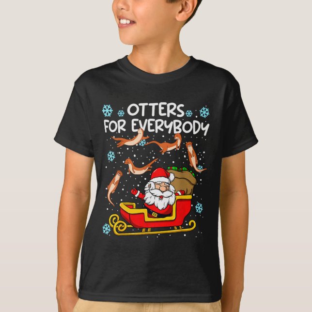 Otters For Everybody Santa Funny Christmas Otter  T-Shirt (Vorderseite)