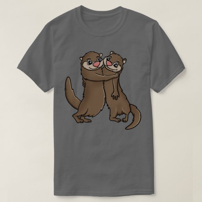 Otters Hugging T-Shirt (Design vorne)