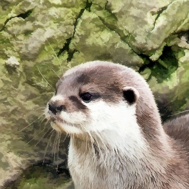 OTTERS KERAMIKORNAMENT (A watercolor design of a very cute little otter.)