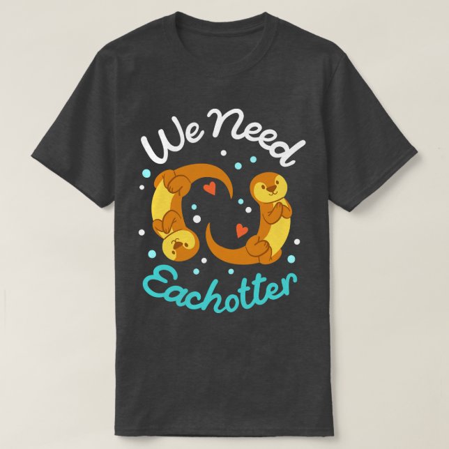 Otters Otter Valentinstag T-Shirt (Design vorne)