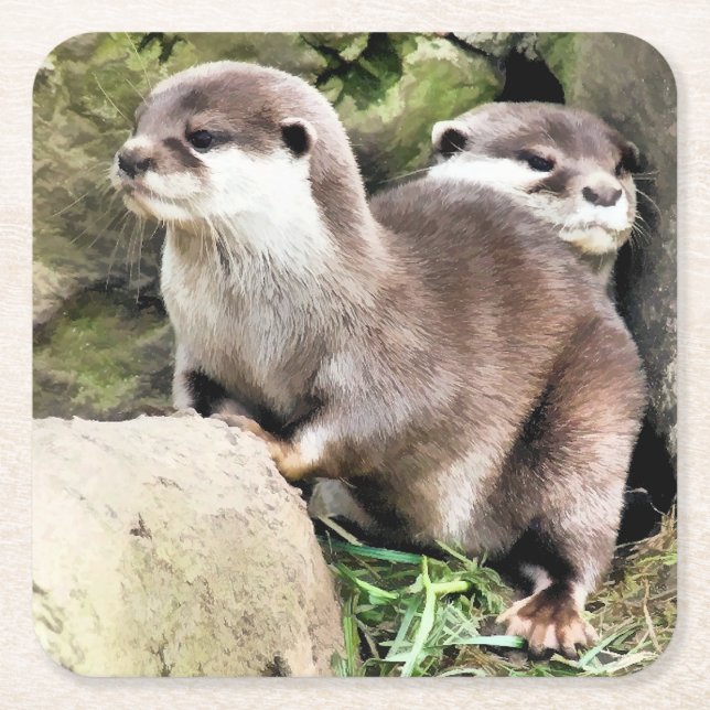 OTTERS RECHTECKIGER PAPPUNTERSETZER (Vorderseite)