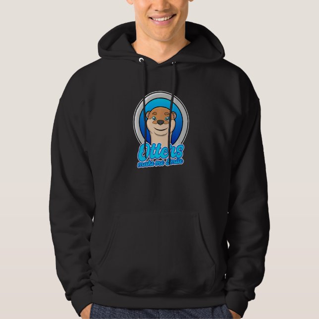 Otters Smile Cute Nature Sea Otters Wilderness   Hoodie (Vorderseite)