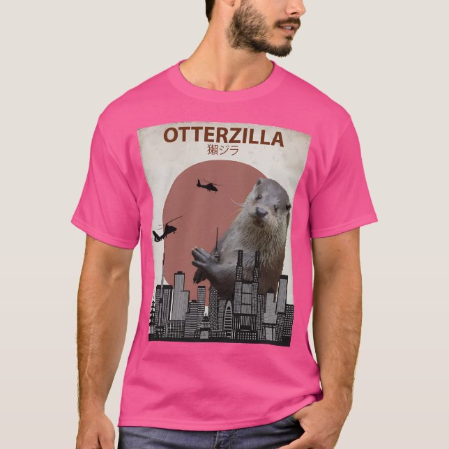 Otterzilla - Großes Otter-Monster T-Shirt (Vorderseite)