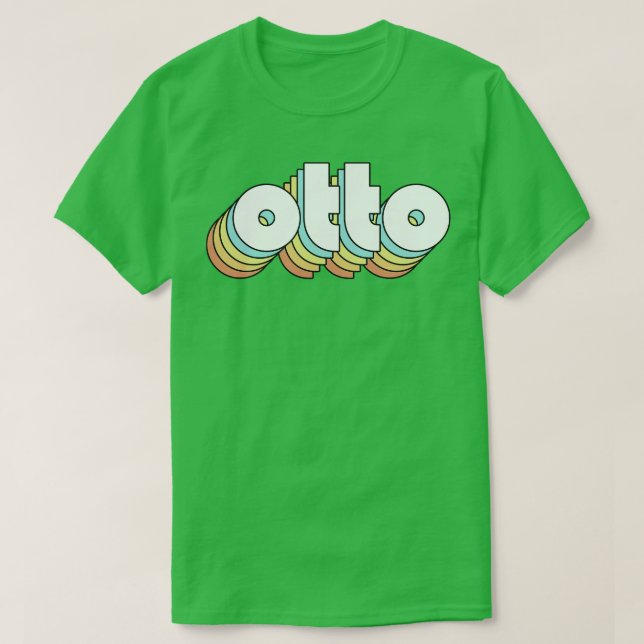 Otto Retro Rainbow Typografie Faded Style T-Shirt (Design vorne)