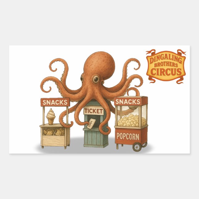 Otto’s circus snack shack rechteckiger aufkleber (Vorderseite)