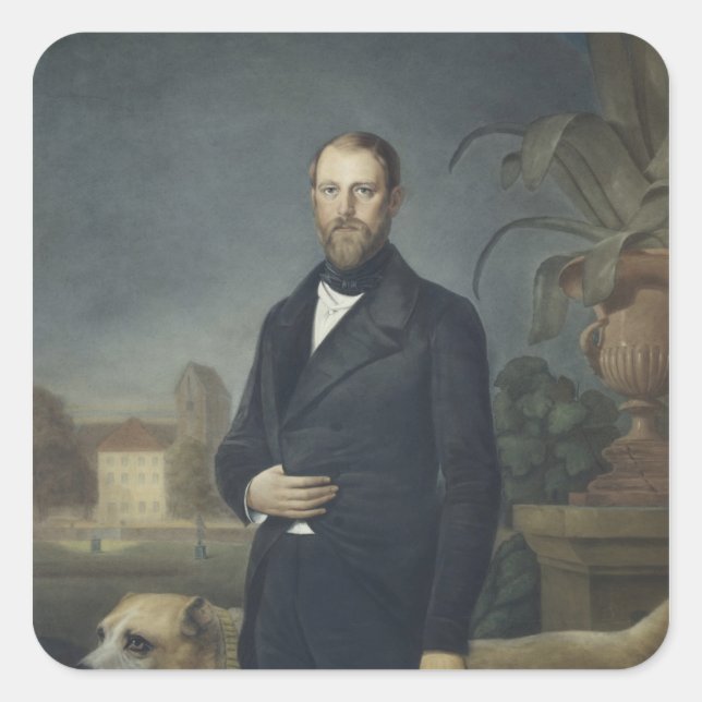 Otto von Bismarck, c.1850 Quadratischer Aufkleber (Vorderseite)